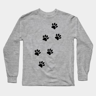 Cartoon Dog Paw Track Long Sleeve T-Shirt